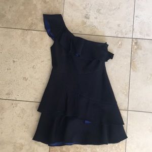 BCBG Off shoulder dress 4 Deep Navy w/ Royal
